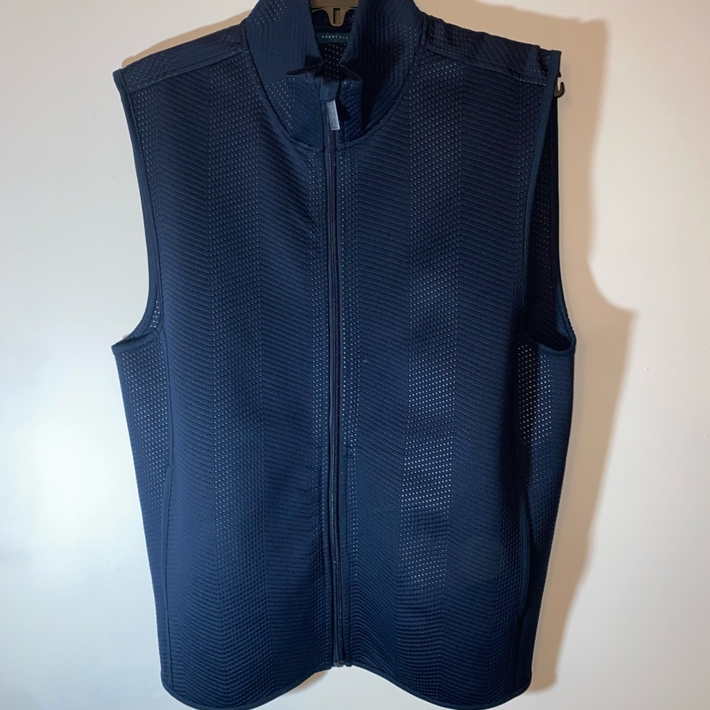 Dark Blue Perry Ellis Full Zip Vest
